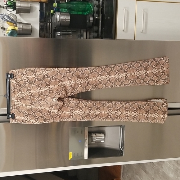 💕ANINE BING💕 Cigarette Python Trousers ~ Split Cuff Snakeskin Print XS NWT - Picture 14 of 16